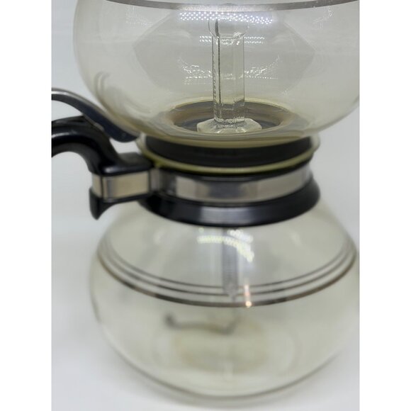 Vintage Silex Clear Glass Syphon Coffee Maker Double Bubble Chrome Band 10.5" - Picture 7 of 8